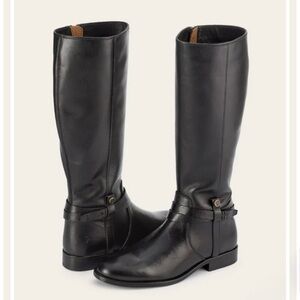 🖤🆕Frye Melissa Belted Tall Black Classic Riding Boots, 7🖤